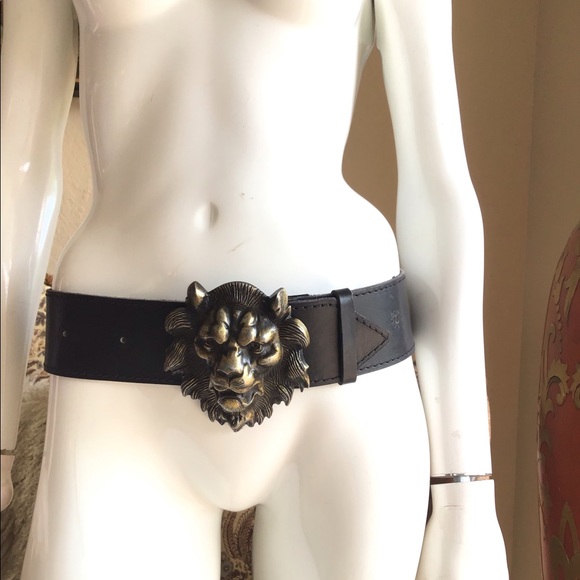 J.S.S. Accessories - J.J.S. Eschew Spain Lion Head Buckle Blk Belt